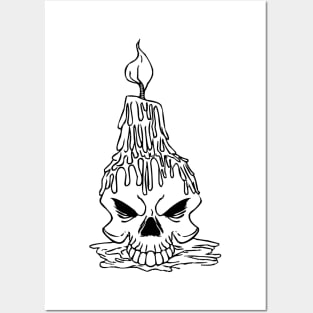 Eternal Embers - Melting Candle Skull Posters and Art